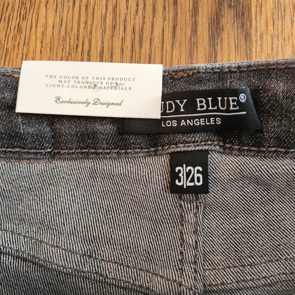 NEW Judy Blue Skinny Fit Raw Hem Charcoal Gray Jeans Size 3/26 - Picture 8 of 11